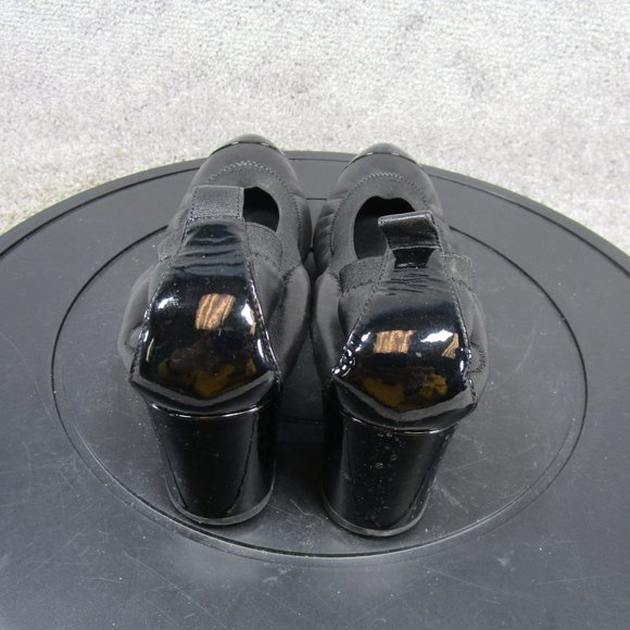 Chanel Heels Womens Size 38.5 Eu 8 Us  Black Leather Stretch Spirt Heels - Picture 6 of 10